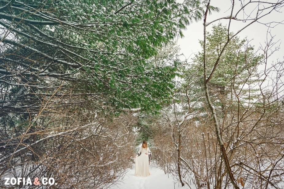 nantucket maternity photography snow forest