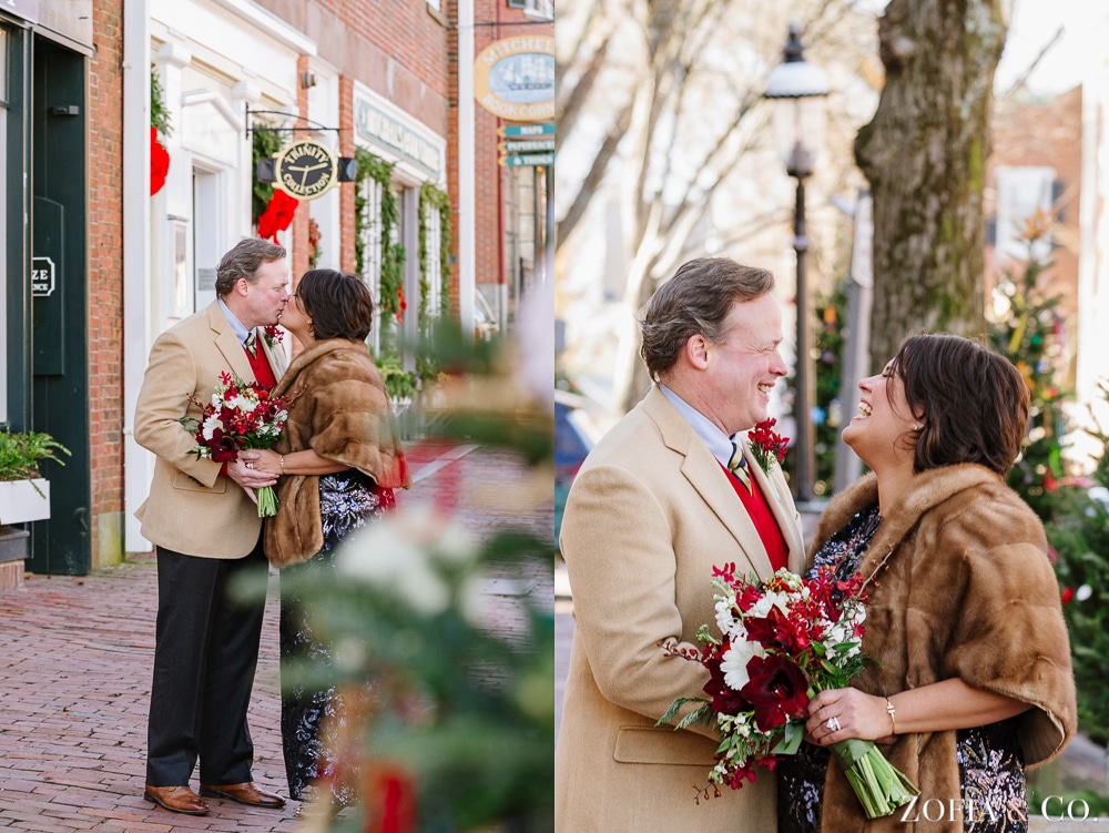 Nantucket Wedding Elopement at Brant Point during Christmas Stroll by Zofia and Co. Photography