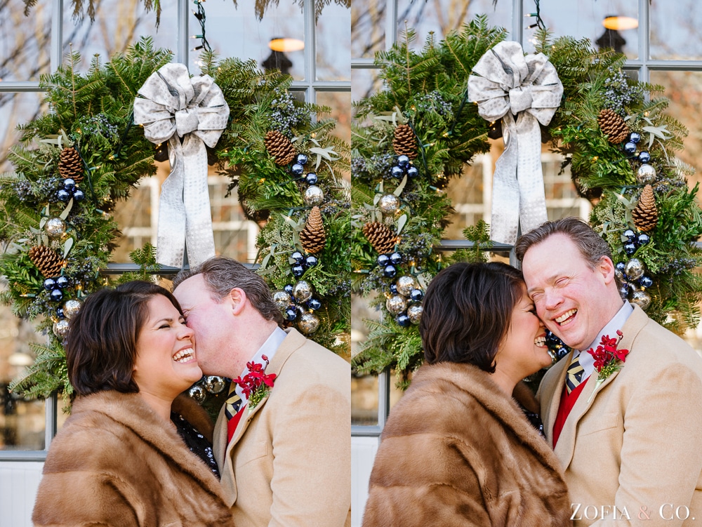 Nantucket Wedding Elopement at Brant Point during Christmas Stroll by Zofia and Co. Photography